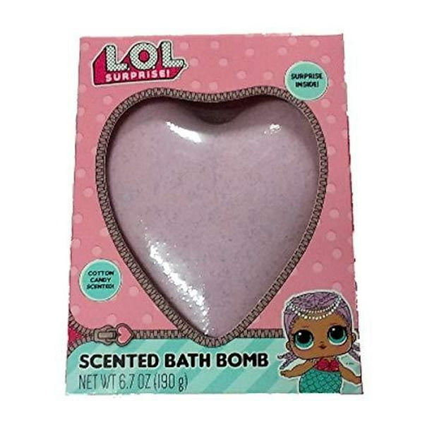 NEW HEART LOL Cotton Candy Scented Bath Bomb Fizz Heart Surprise Inside 6.7oz